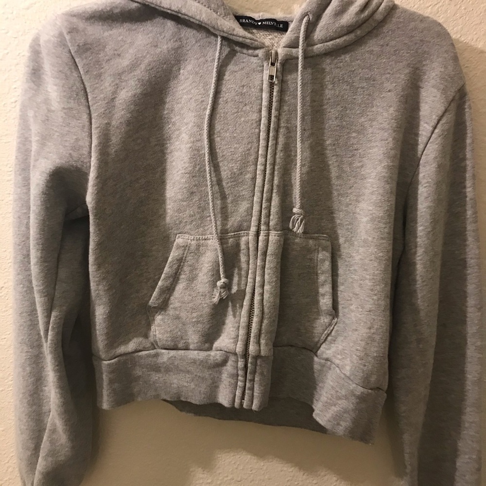 Super cute cropped Brandy Melville zip up jacket!